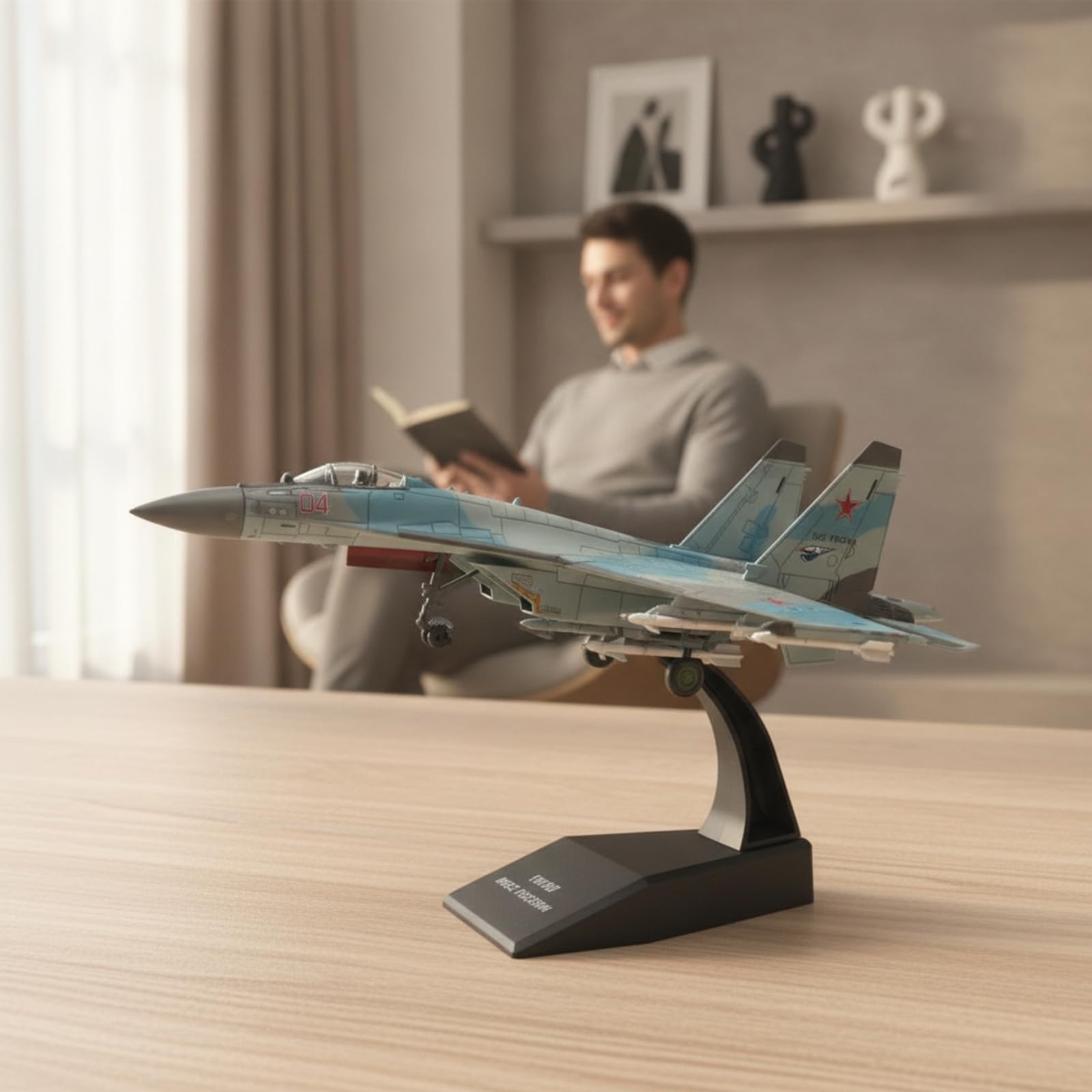 Dettagli Realistici Collezionabile Modellino Statico SU-35 1:100 Modellino Jet SU-35, Nero