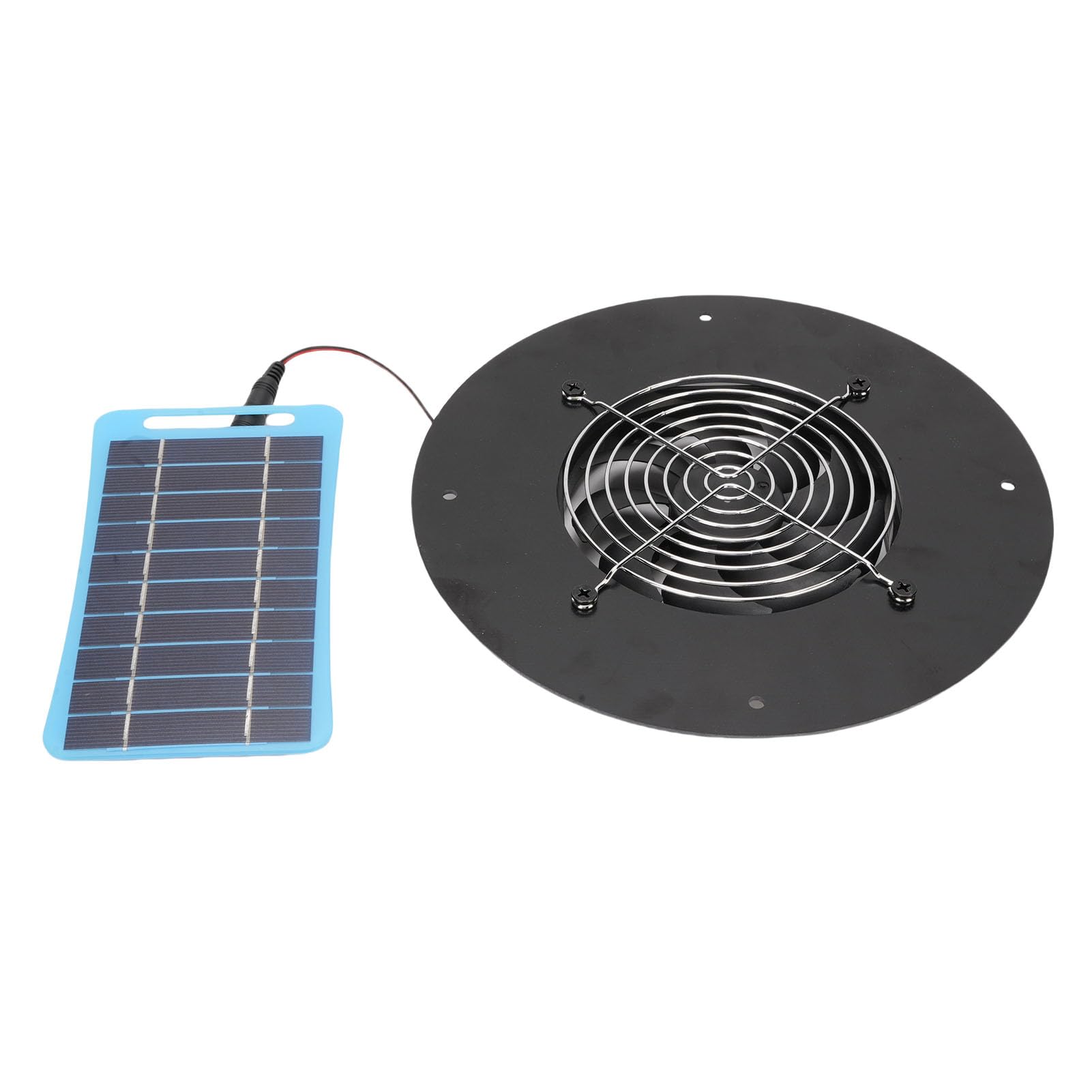 Tnfeeon Kit de Ventilador de Paneles Solares, Ventilador de Escape de Energía Solar Round 5W Panel Solar Portátil Panel Solar Ventilador Tranquilo para los Invernaderos de Pollo.