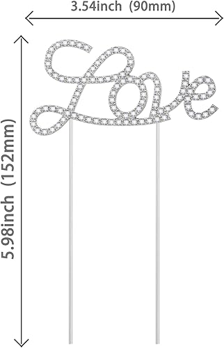 Miniatura 2 de Gyufise 1 decoración para pastel de boda con diamantes de imitación plateados brillantes para decoración de tartas de boda, decoración para el día