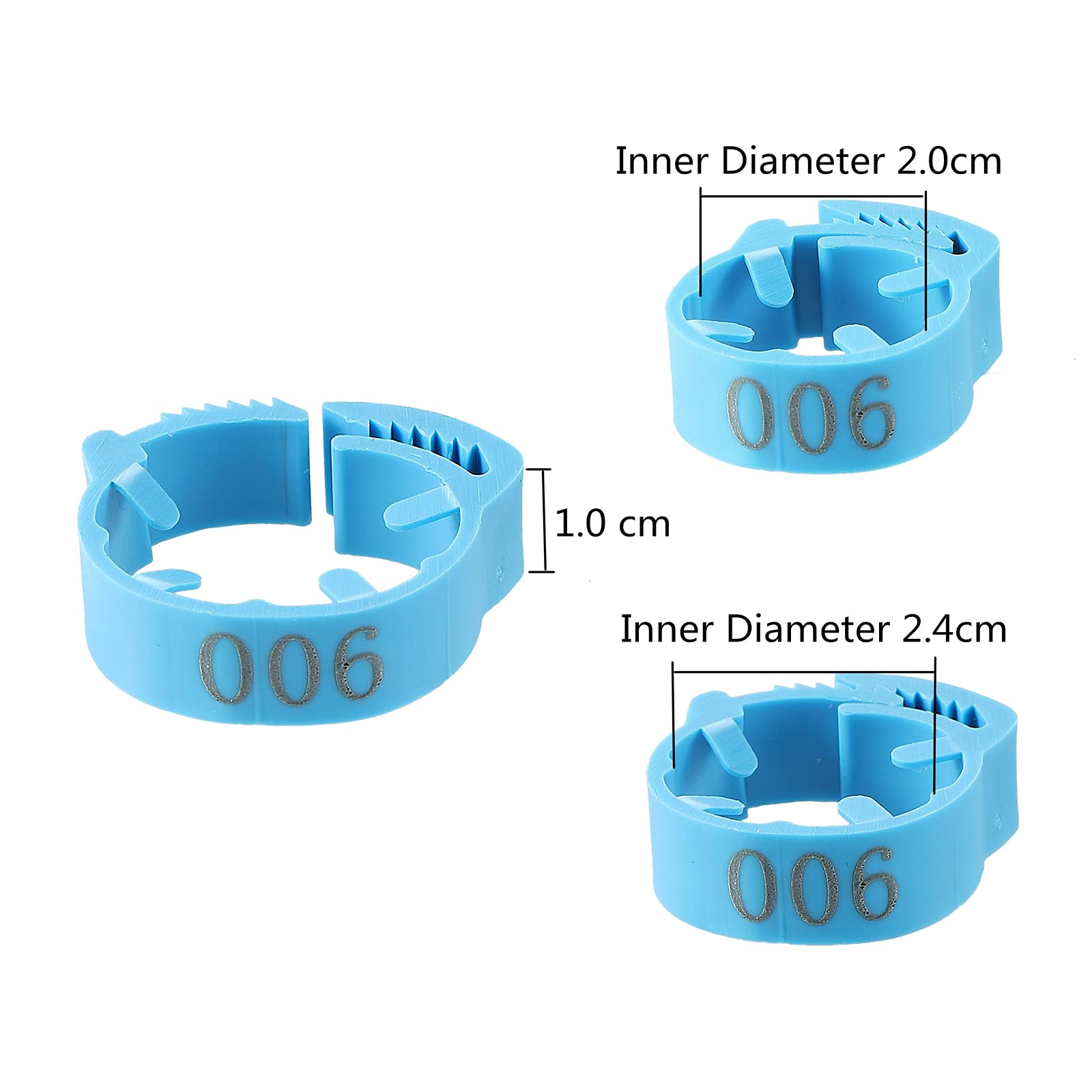 Obrączki na nogi kurczaka, 100Pcs Chicken Feet Ring Adjustable Size Poultry Leg Digital Tag Buckle Ring(Red)