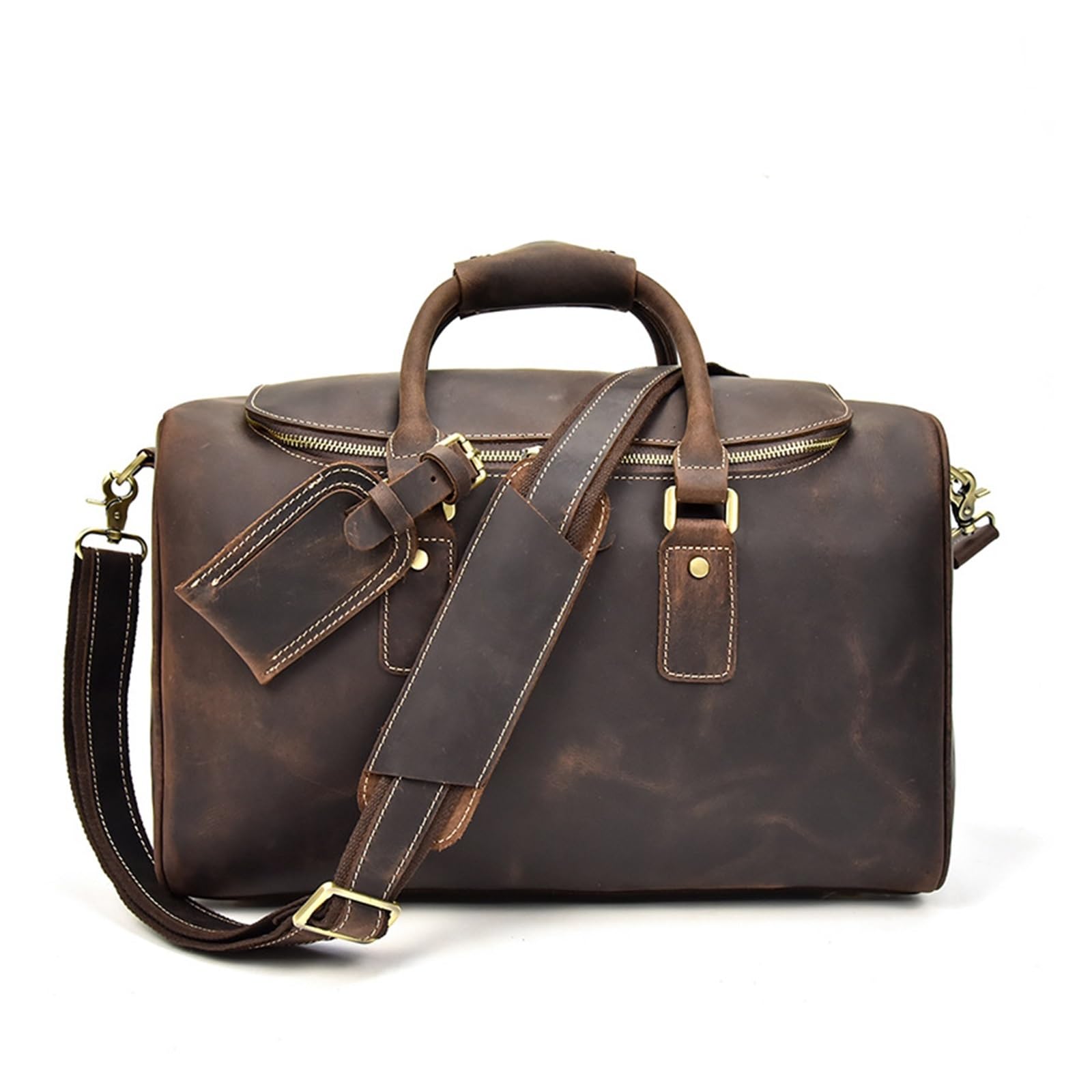 Sac de voyage vintage en cuir de vachette de première couche pour bagage à main