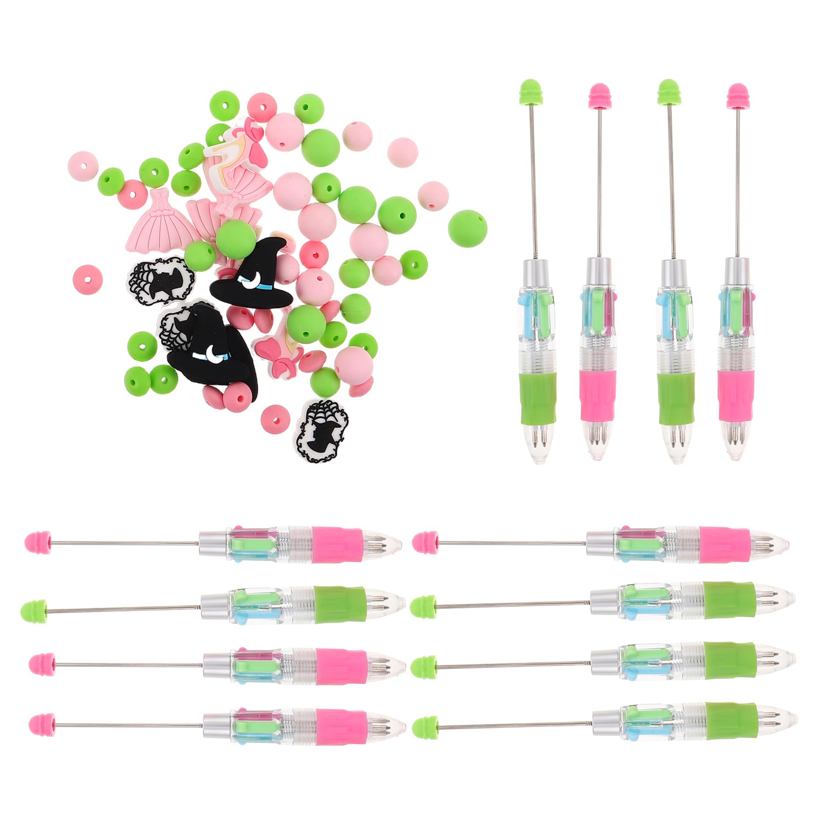 LIFKOME Set Fai da Te per Penne con Perline a Tema Strega e Principessa, Kit Artigianale da 72 Pezzi con Perline in Silicone Forate, Forniture Creative per Scuola, Ufficio e Bomboniere