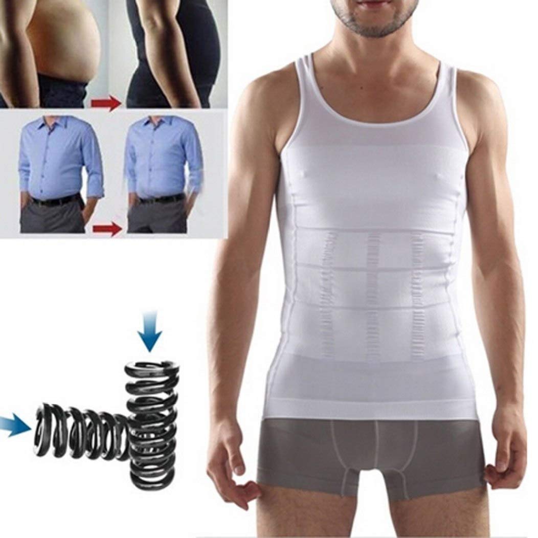 Canottiera Collant da Uomo - Strato Base a Compressione - Canotta Sportiva per Muscoli Modellanti - Addome Addominale Sottile