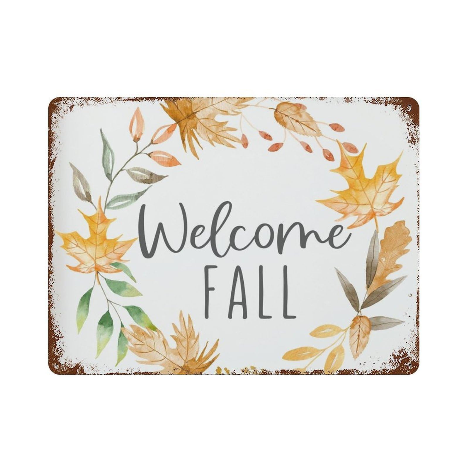 xiaoxiaoshen Welcome Fall Wall Decor Art Metal Tin Poster Modern Home Decor Art Home Bar Shop Decorations Vintage Sign 30x40cm