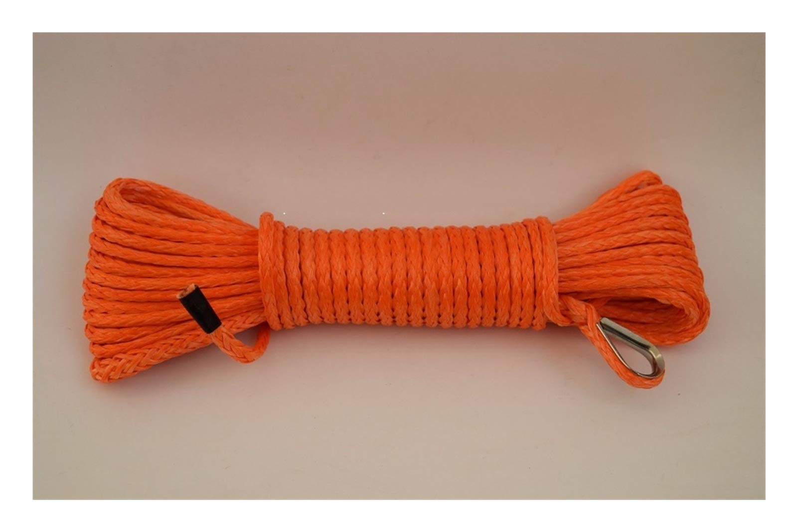 Winch Rope, 4mm*15m Orange Synthetic Winch Rope,ATV Line 4mm,Kevlar,Plasma