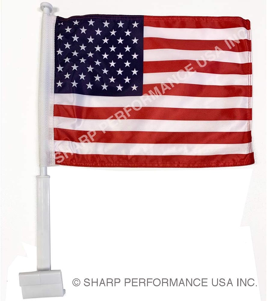 USA Car Window Flag - Double Sided - Hooks onto your car window - 11″ X 14″