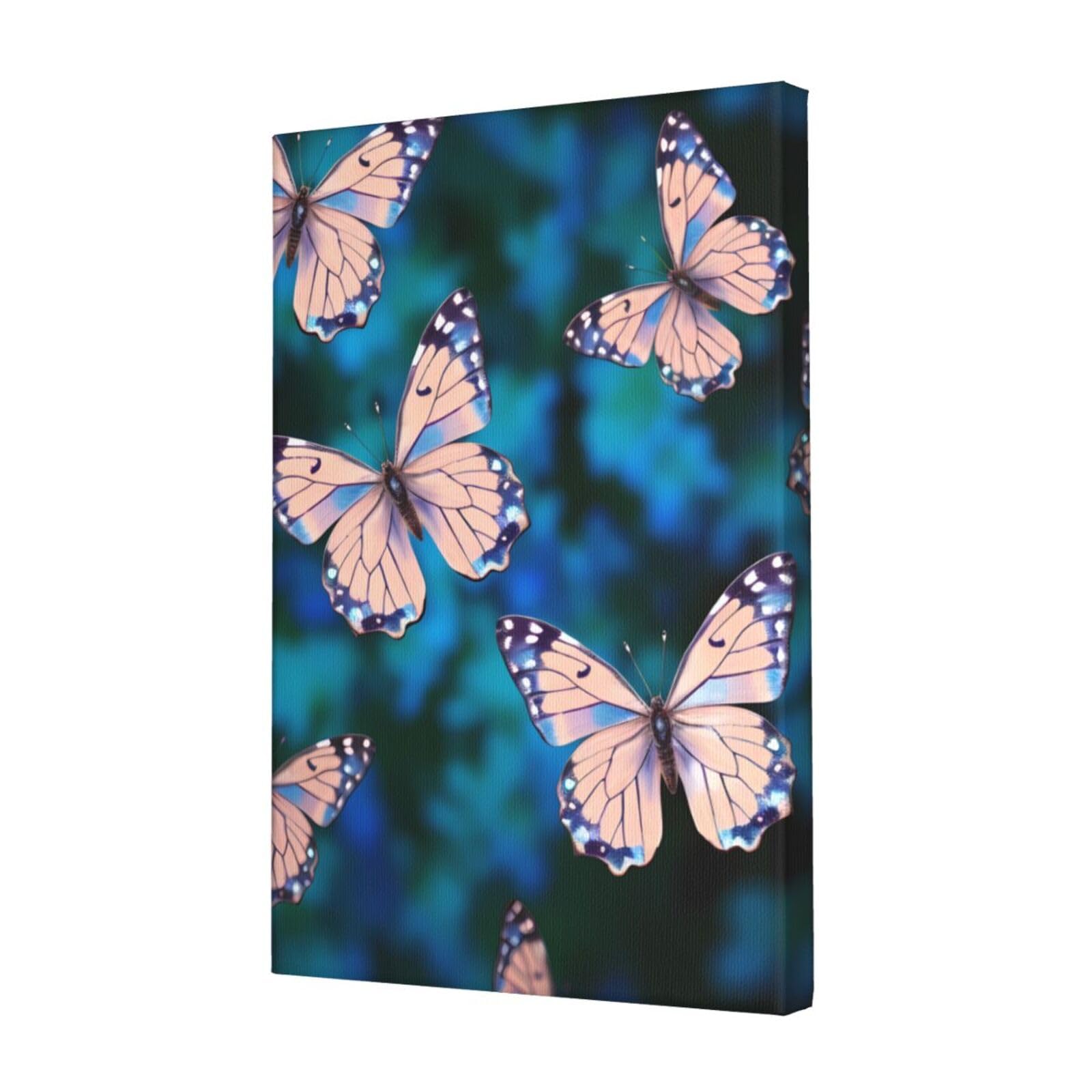FodPand cute butterflies Canvas Wall Art for Living Room Wall Decor 12"x18" Modern Artwork Painting Pictures Hanging Canvas Prints Aesthetic Wall Art for Bedroom Bathroom Office Wallart Decor
