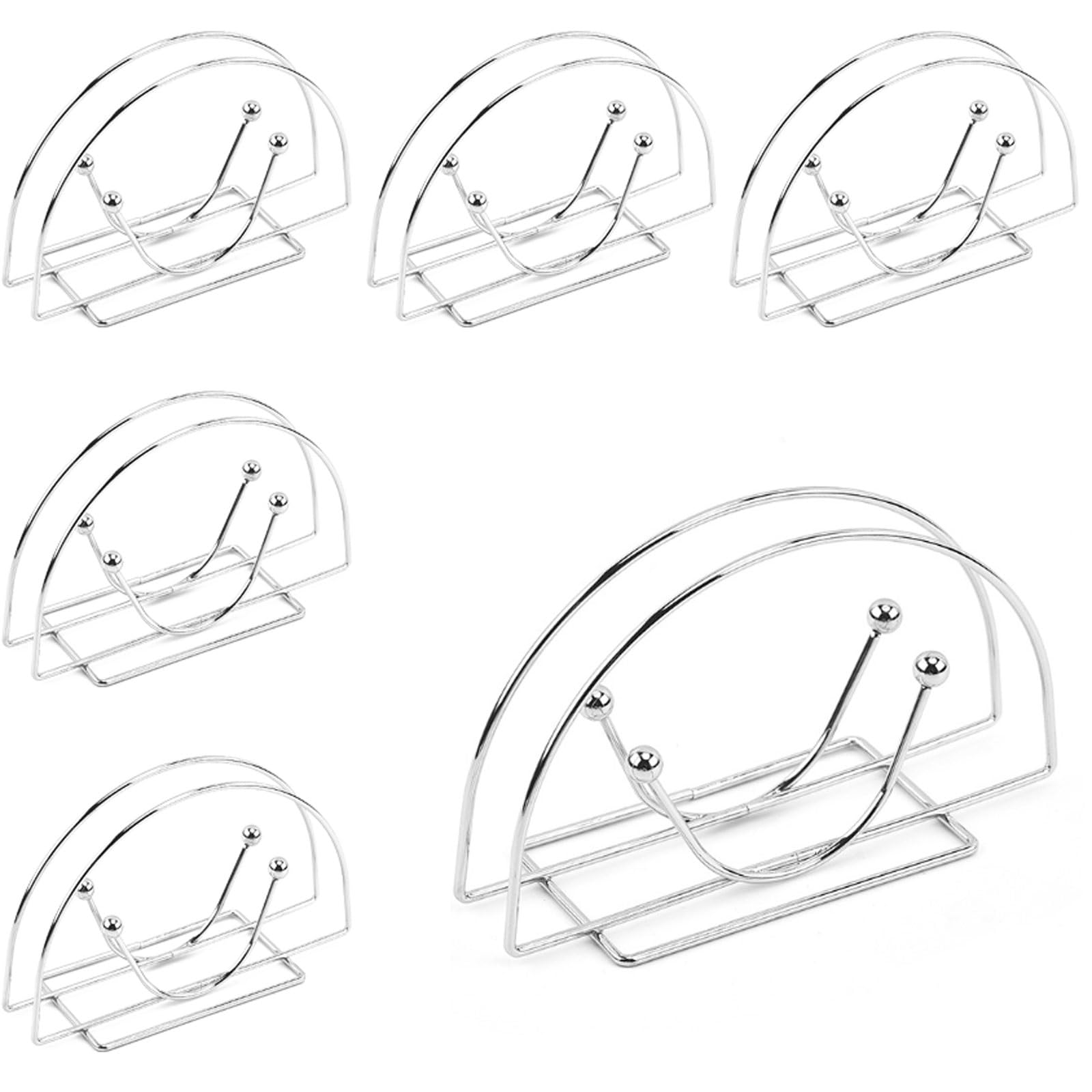 Porta tovaglioli in ferro - Distributore di carta assorbente rustico for cucina e tavolo da pranzo - Scaffale portaoggetti in metallo argentato Portatovaglioli