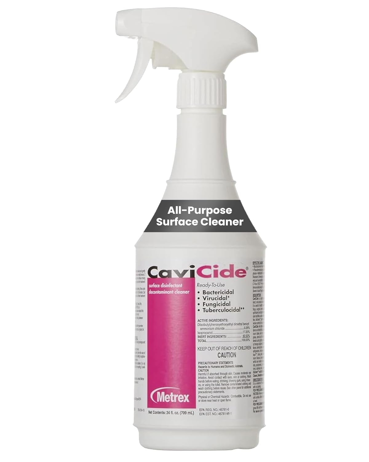Metrex CaviCide Surface Disinfectant Cleaner Spray 24 Oz Ready-to-Use Disinfecting Spray All Purpose Cleaner Decontaminant for Medical Clinical