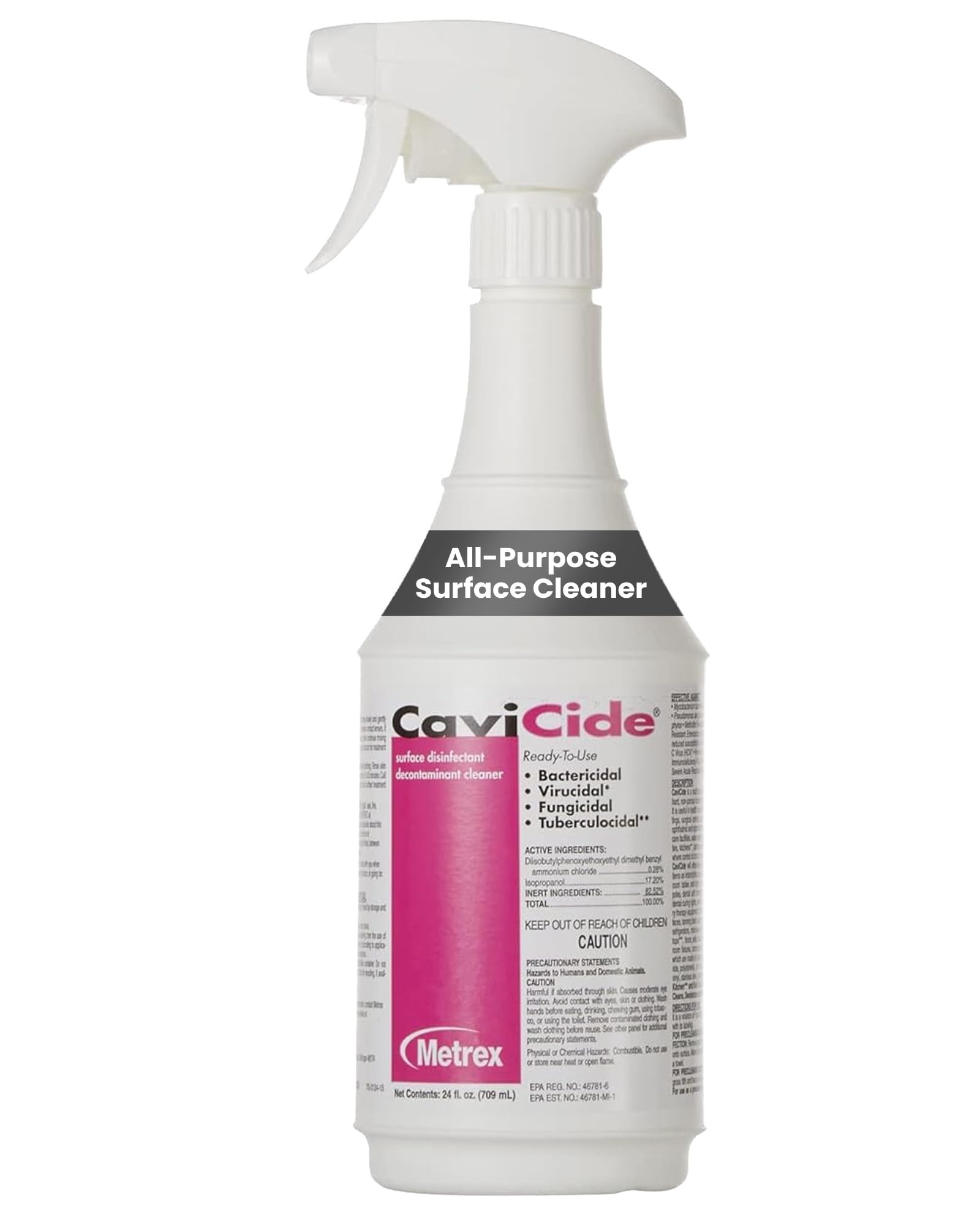 Metrex CaviCide Surface Disinfectant Cleaner Spray, 24 Oz – Ready-to-Use Disinfecting Spray, All Purpose Cleaner & Decontaminant for Medical, Clinical, Laboratories & Patient Care Areas – Pack of 1