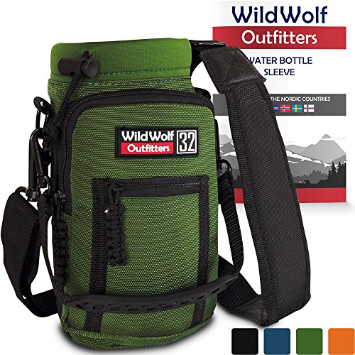 Wild Wolf Outfitters Water Bottle Holder for 32oz Bottles Green - Carry, Protect