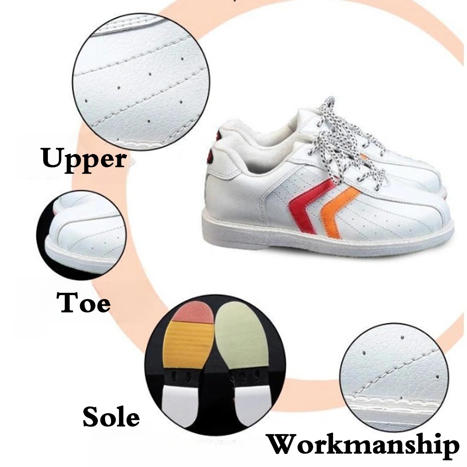 Scarpe da Bowling Antiscivolo,Scarpe da Bowling per Uomo,Sneaker da Bowling,Comodo E Traspirante,Facile da Indossare E da Togliere,A Principianti,Sport Liberi E Sport Amatoriali