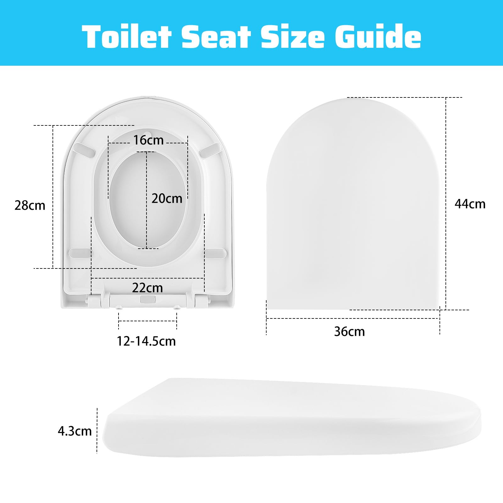 SAMODRA Tapa wc Universal Tapa Inodoro Universal Reductor wc Niños Asientos para inodoro Asientos para WC Toilet Seat Tapa de Inodoro Asiento de Inodoro (Forma D)