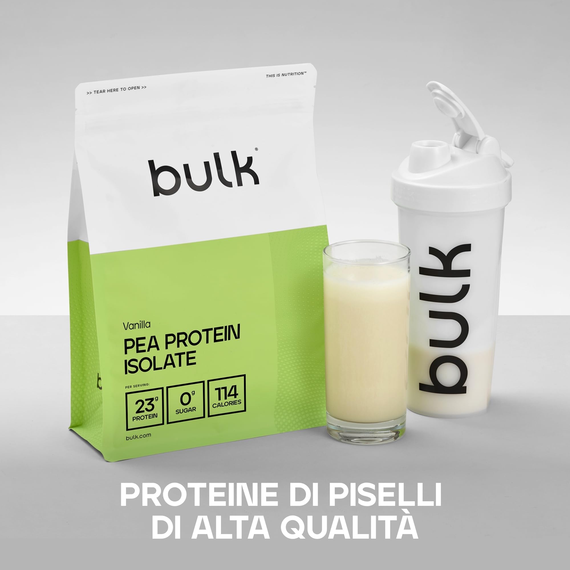 Bulk Pea Protein Isolate Powder, Vegan Protein Shake, Vanilla, 1 kg