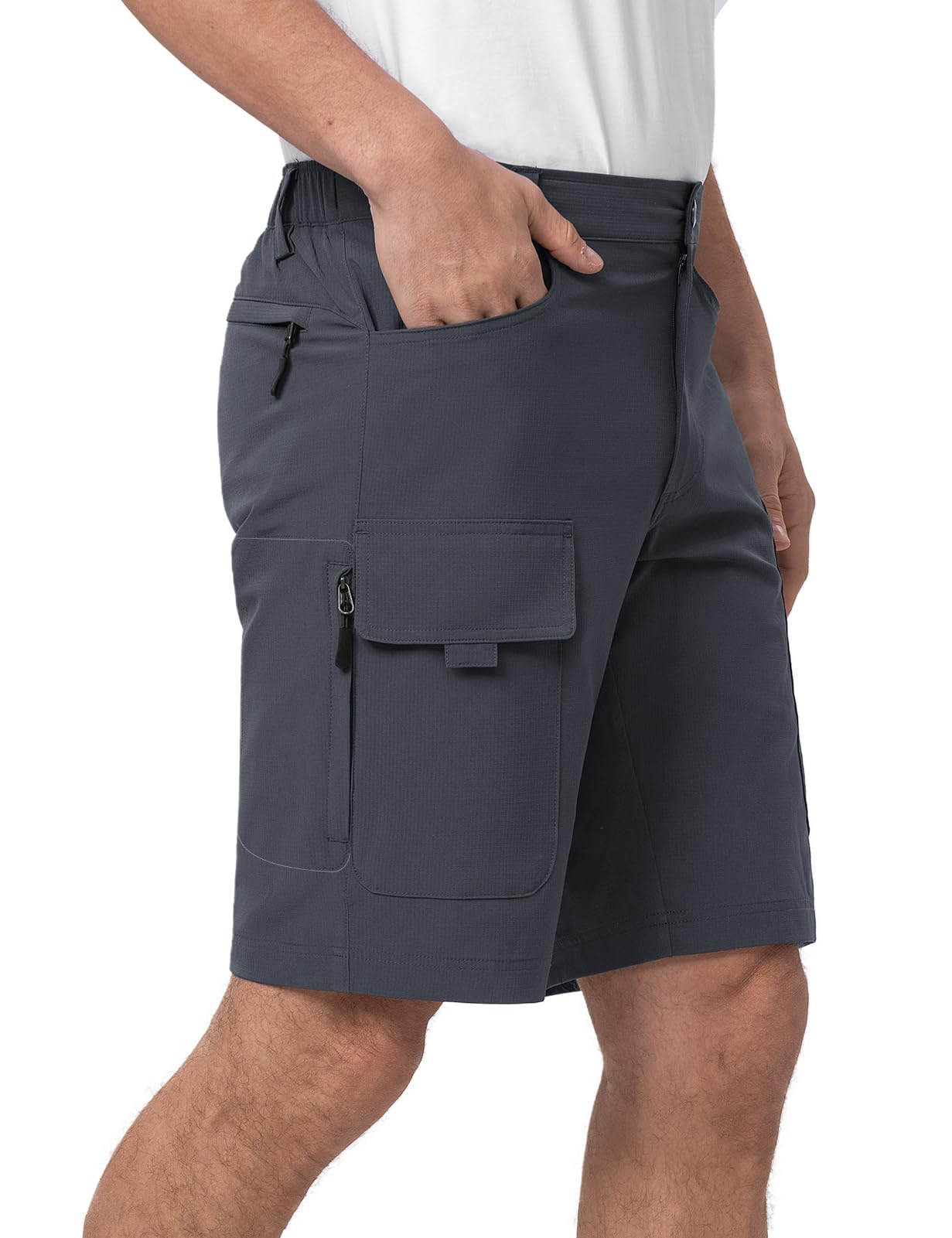 Moosehill Cargo Shorts Herren Wanderhose: Atmungsaktiv | Leicht,Schnelltrocknend,6-Taschen,4-Wege-Stretch,Wasserabweisend,Elastischer Bund,Für Wandern und Bergtouren
