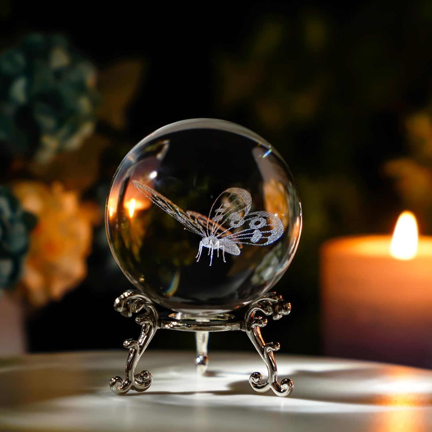 HDCRYSTALGIFTS Bola decorativa de cristal de dragão a laser 3D - bola HDCRYSTALGIFTS Bola decorativa de cristal de dragão a laser 3D - bola
