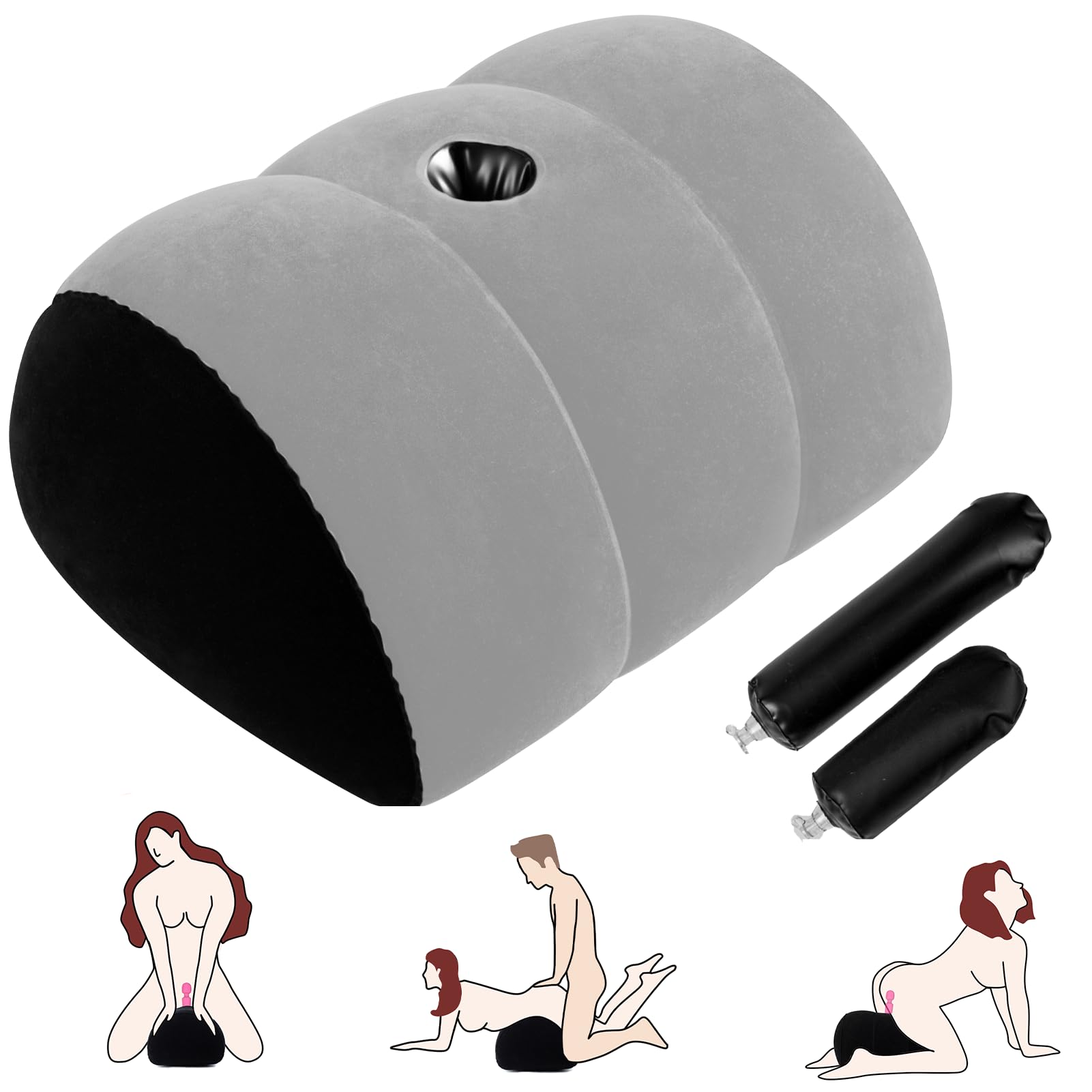 Dildo Mount Inflatable Sex Position Pillow for Adults Sex Furniture Sex Toys for Women Dildo Chair Sex Toy Mount Couples Women: Gray