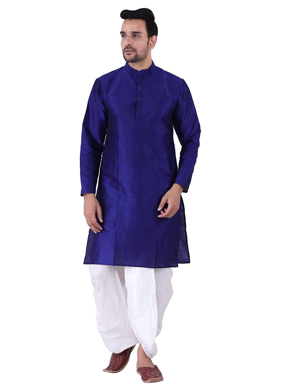 royal kurta Mens Silk Blend Kurta Dhoti Set-picture-50