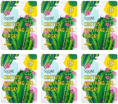 Amazon.com: SOO’AE Cactus Soothing Gel Face Mask 6 PCS Hydration ...