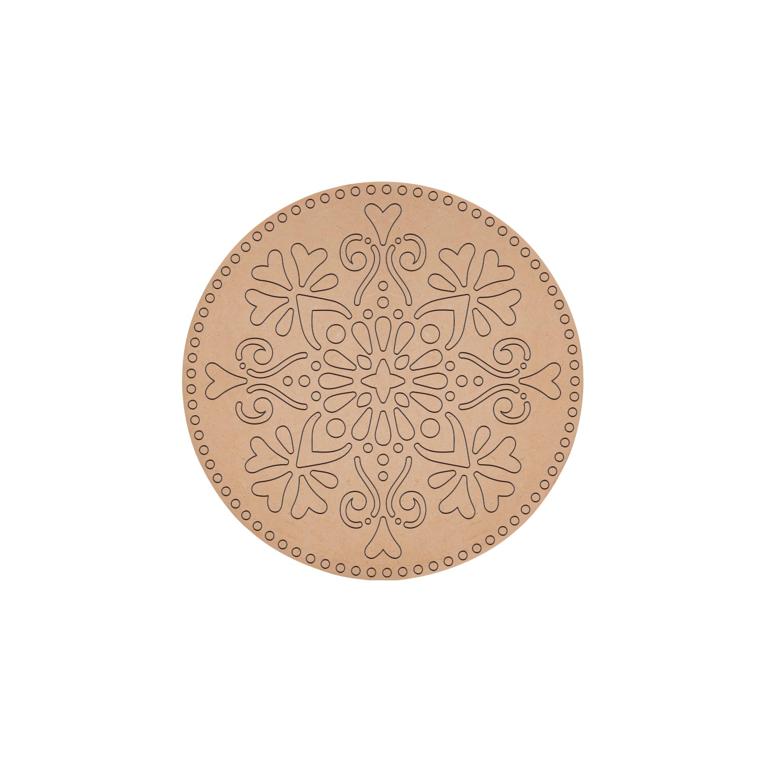 StarLaser MDF Cutout Madala Rangoli with Painting for Art & Crafts Painting DIY Projects Home Decoration | Laser Engraved Cutout (Design 15)