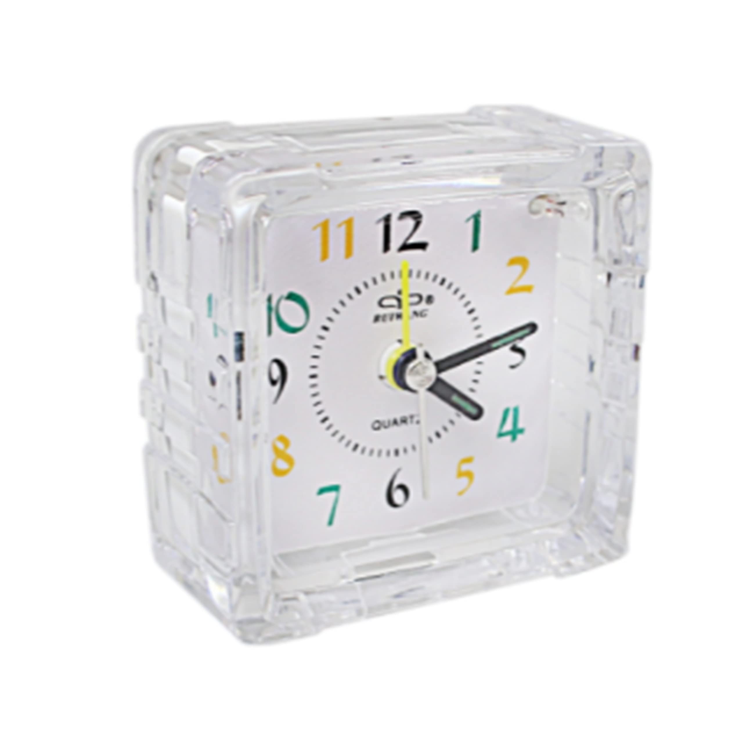 PENNY SAVER Small Mini Travel Office Square Quartz Bedside Desk Travelling Beep Alarm Clock