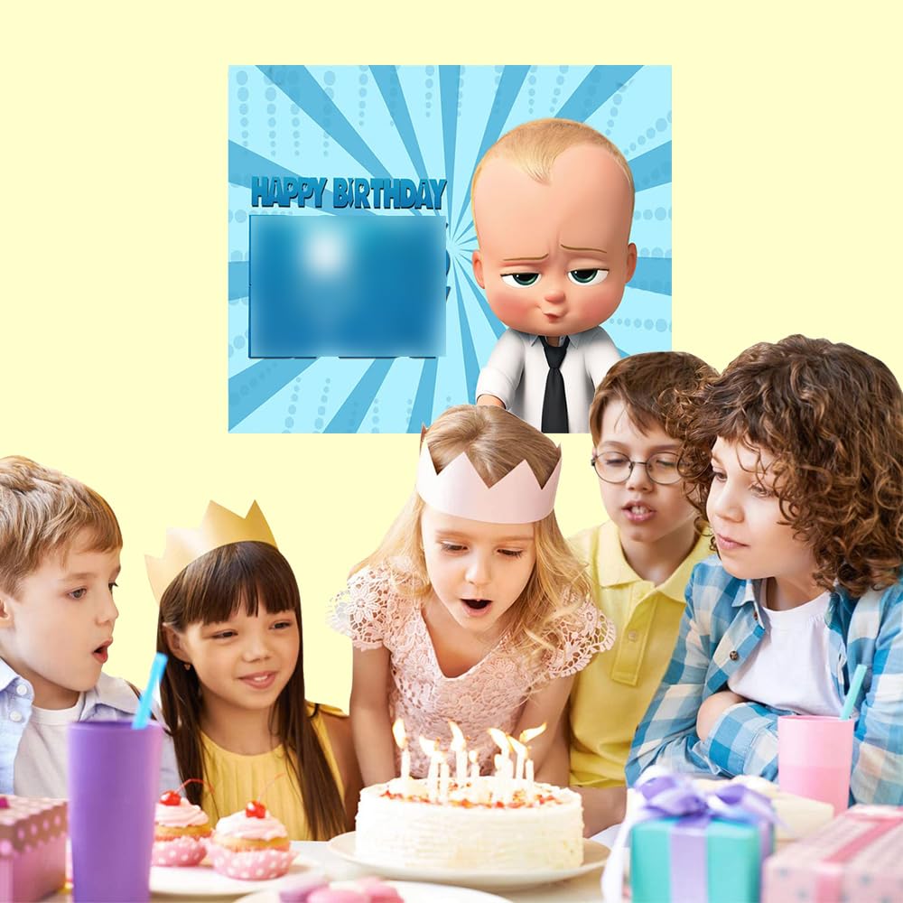 Sfondo Per Foto A Tema Boss Baby - Telo Decorativo Per Feste E Compleanni - Foto 10
