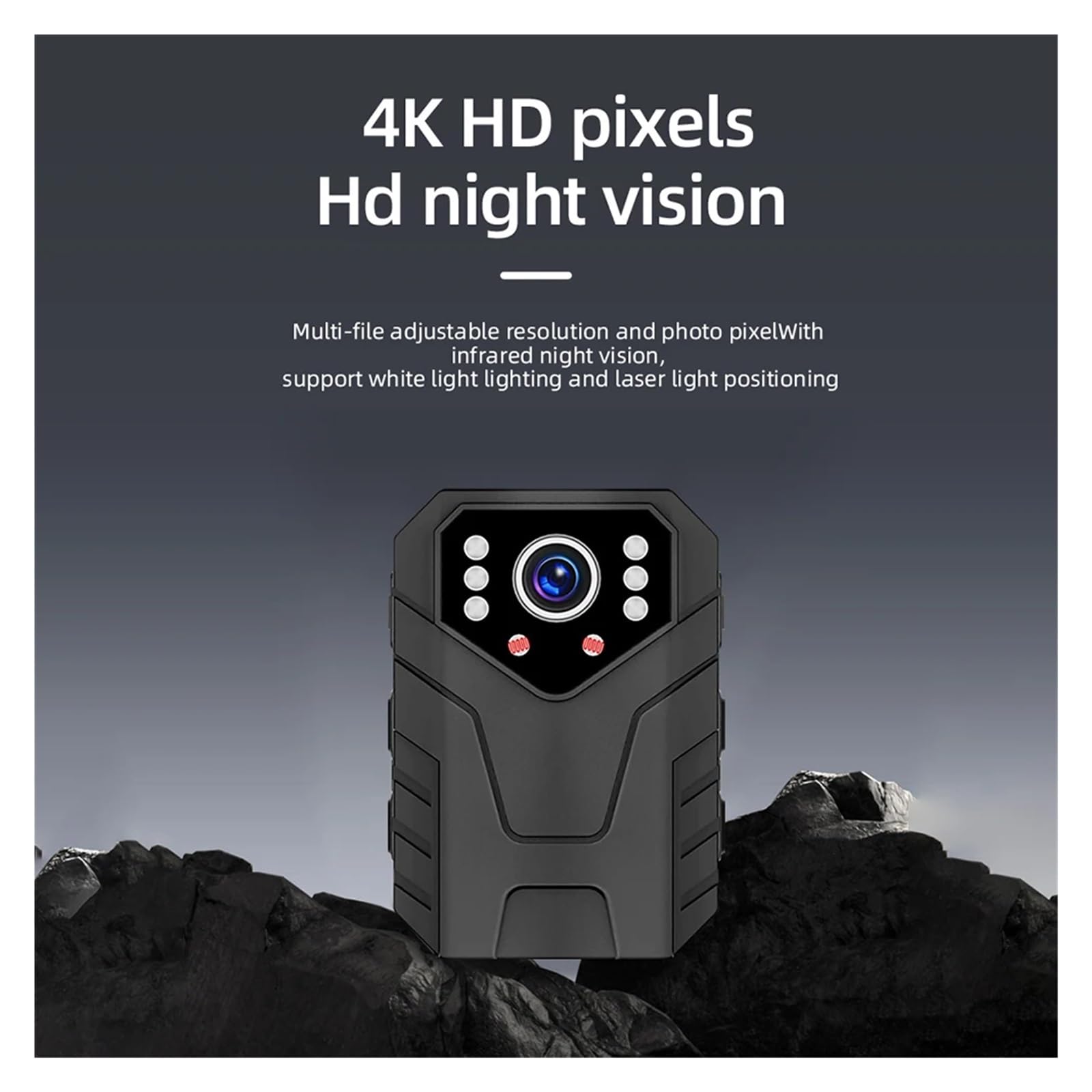 Kamery szpiegowskie Kamera akcji 1080P HD DV 2-calowy ekran dotykowy IPS Noktowizor Minikamery do noszenia 1800mAh Kamera Bodycam do egzekwowania prawa na spotkanie w celu wykonania usługi, rejestracj