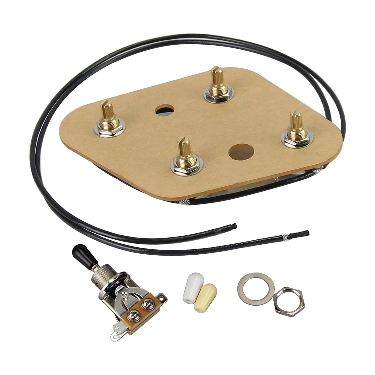 FLEOR Kit di cablaggio precablato 2T2V con interruttore a levetta a 3 vie a 4 fori vasi da 500K per chitarra LP LP