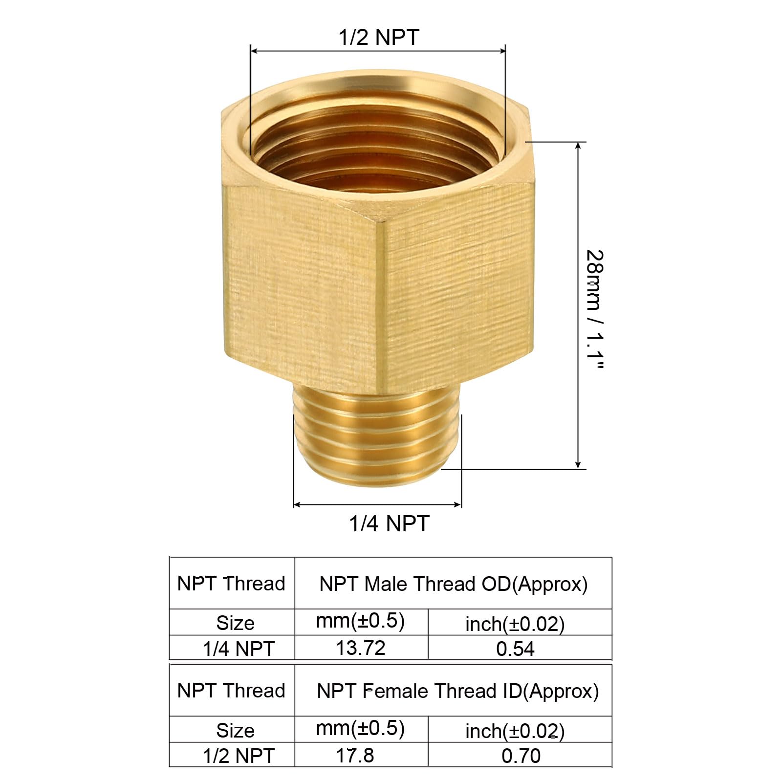 Bucha de Redução em Latão 1/2 NPT x 1/4 NPT - ALUMEGAS - Outros