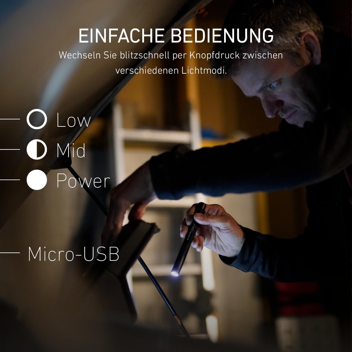 Ledlenser P4R Core| 2020 | LED Stiftleuchte | Taschenlampe |200 Lumen| aufladbar mit Lithium Akku | fokussierbar | drei Helligkeitsstufen | 95m Leuchtweite | bis zu 5 Std. Laufzeit | USB Ladekabel