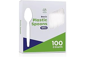 Comfy Package, Premium White Disposable Plastic Spoons