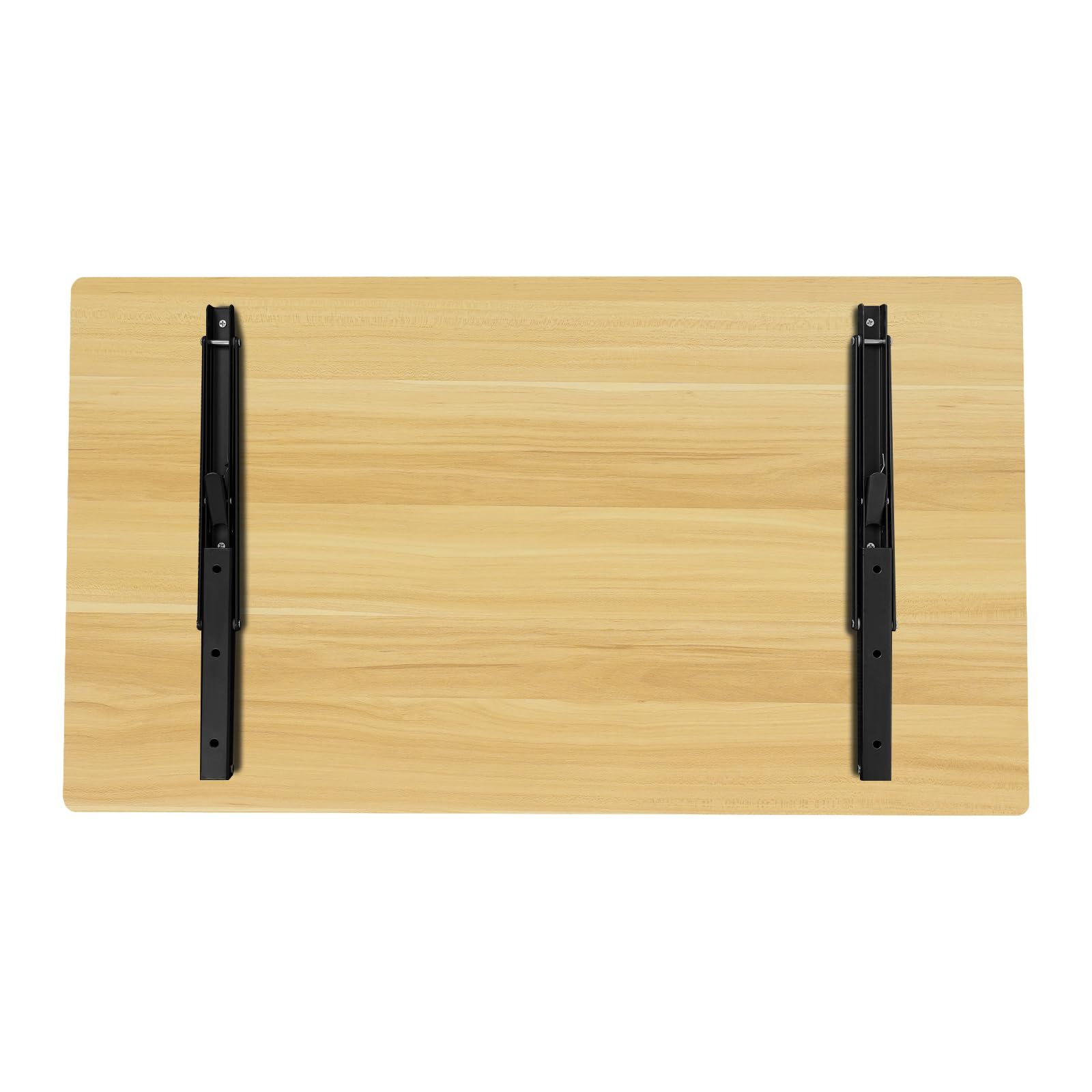 Banco de trabajo plegable montado en la pared, 81 x 45,5 cm, banco de trabajo flotante, soportes de acero negro, soporta 250 kg (color madera)