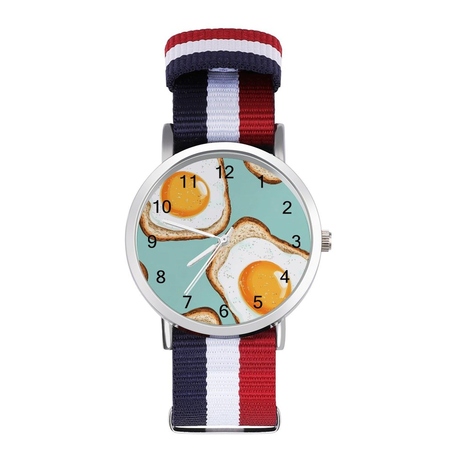 Fried Eggs and Bread Funny Wrist Watches for Men Women Fashion Graphic Watch for Work Workout