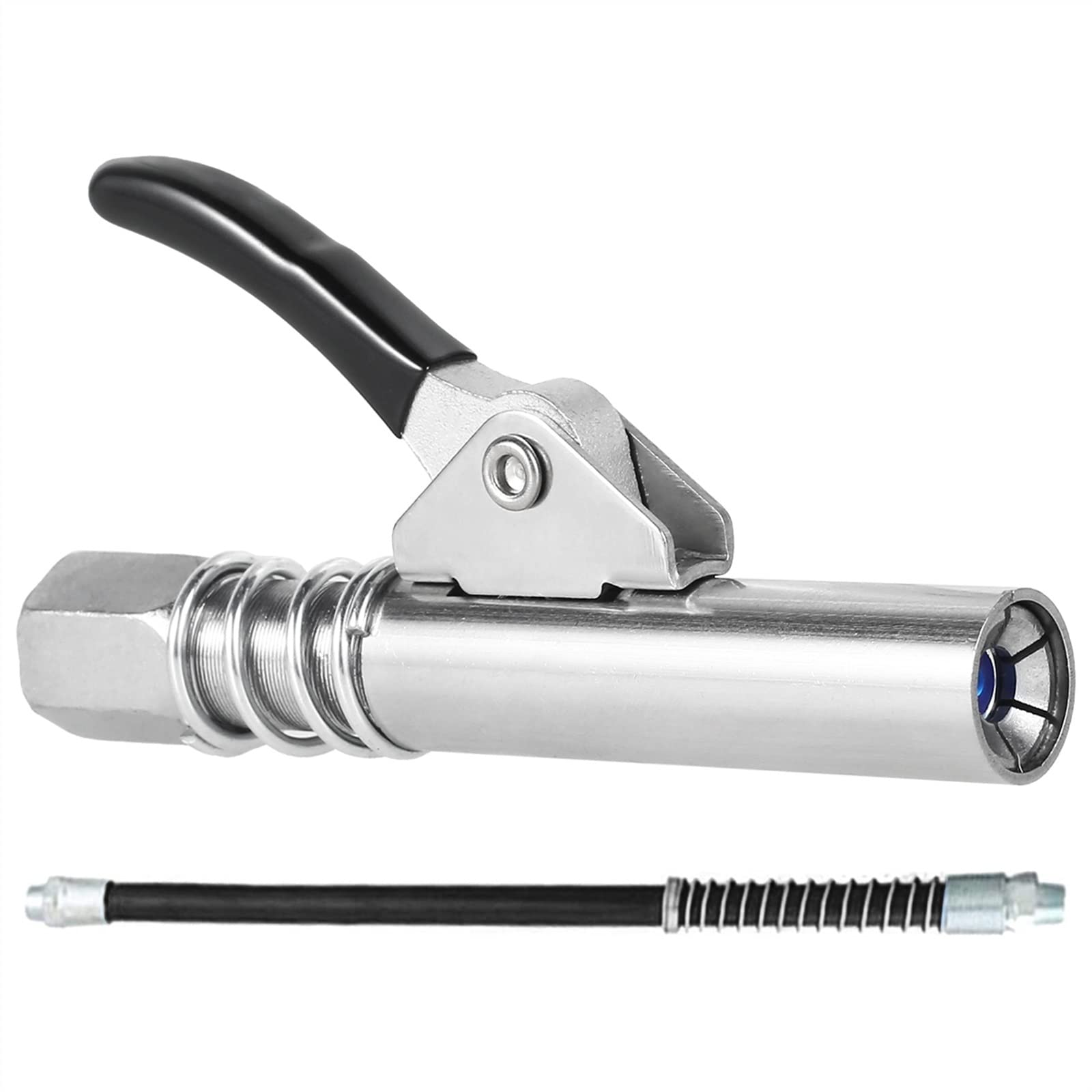 Smarownica ustnik Smarownica łącznik Mini ręczna głowica pompy smaru 10000PSI Dysza smarująca strzykawki Złącze pistoletu smarowego(With black tube)