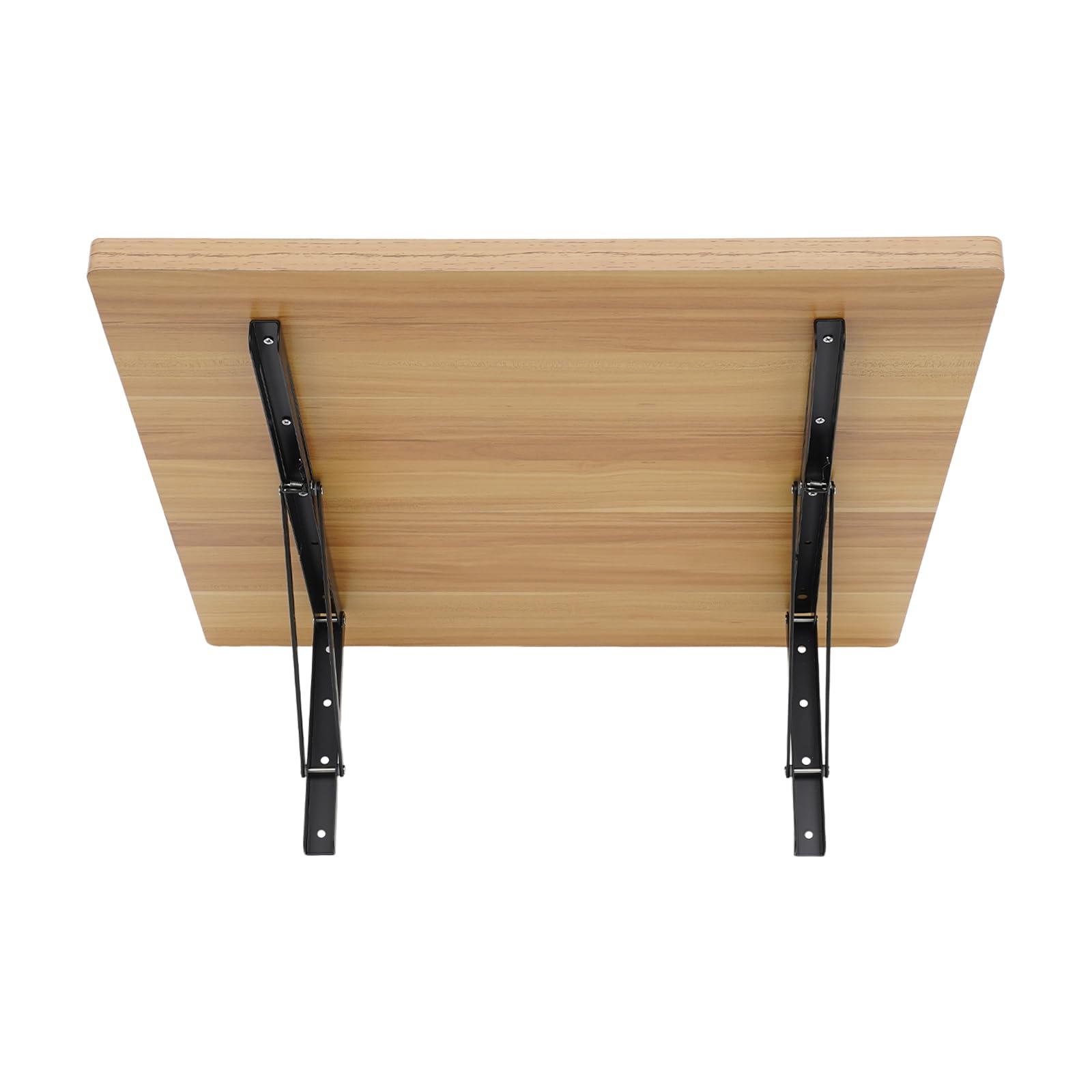 Banco de trabajo montado en la pared, 2 artículos, color madera, mesa plegable para taller, garaje, oficina, hogar, 60 x 58 x 25 cm