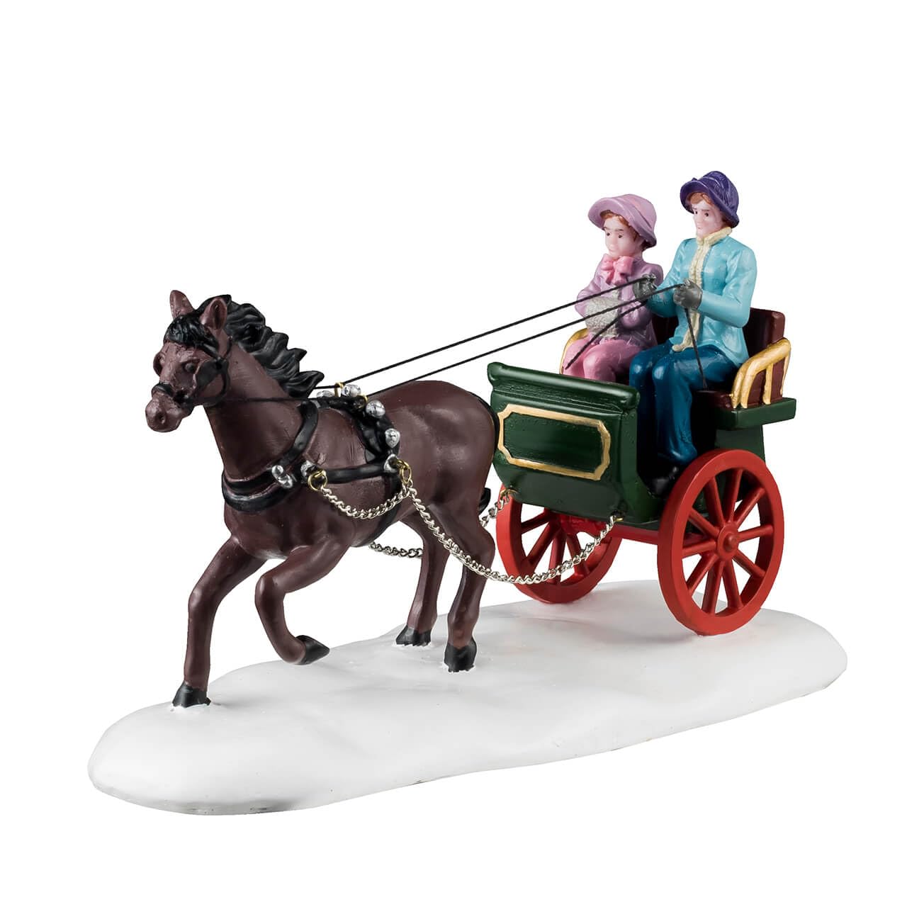 Lemax Caravan-Figur mit Schnee „Winter Carriage Rid“ aus Harz H8 x 13,5 x 6,5 cm