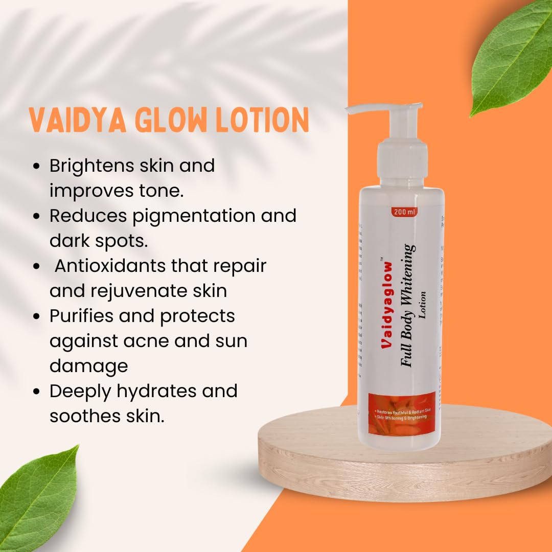 Vaidya Glow Full Body Whitening Lotion Ayurvedic Skin Brightening Lightening  | Desertcart Antigua and Barbuda