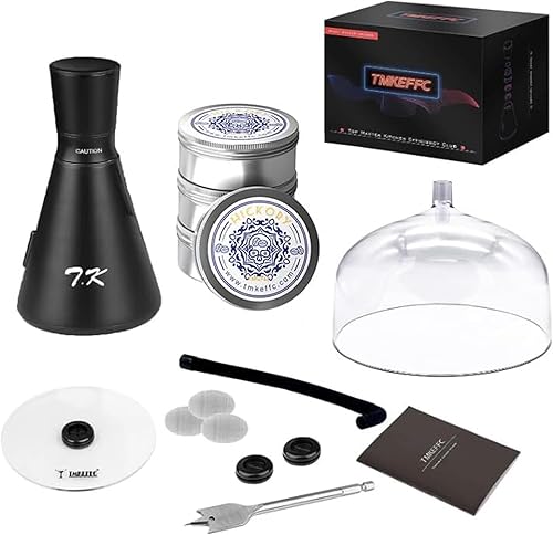 Miniatura 6 de Pistola de ahumar alimentos y juego de herramientas, infusor de humo portátil de mano para cócteles, bebidas, cubierta de cúpula de resina, cubierta