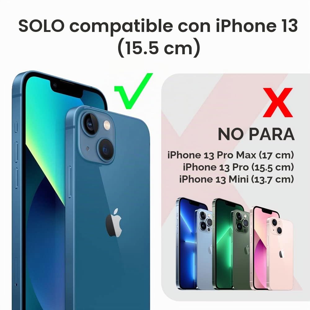 TAURI 3 en 1 Funda para iPhone 13, Funda Transparente [No Amarillea] con 2 Protector Pantalla Cristal Templado, Mejorada Protección Militar Anti-Choque, Anti-Arañazos Case-Transparente