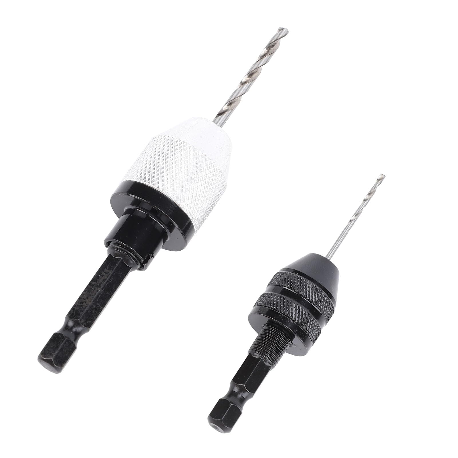 2PCS Keyless Drill Chucks with 10PCS Bits 1/4 Inch Hex Shank Drill Chuck Fast Change Converter Extension Screwdriver Drill Adapter for Impact Drill