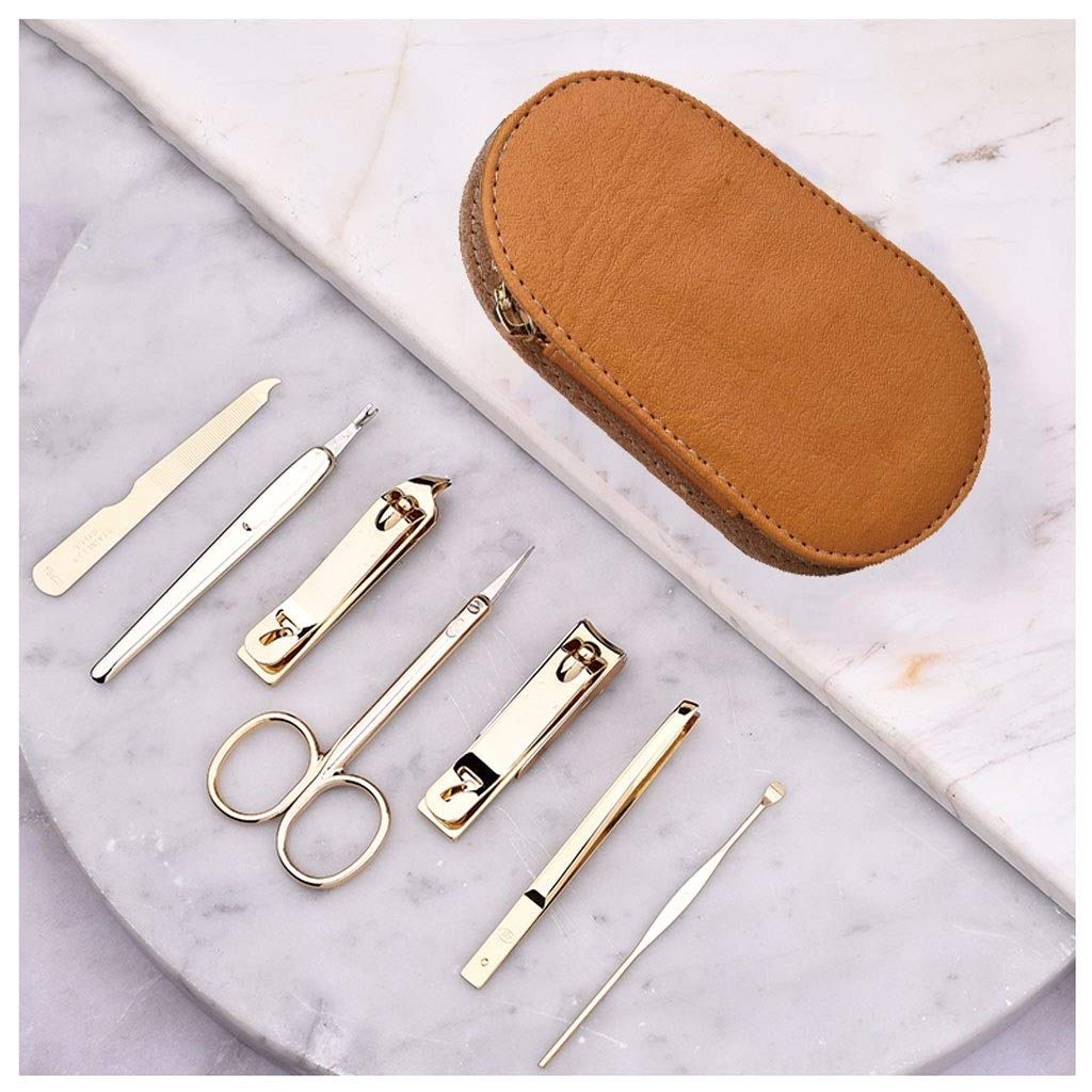 TONGQIC Nagelknipser-Set Rot Runde Nagelknipser Set, goldene Nagelknipser, Augenbraueclip, Augenbraue Schere, Ohr-Auswahl, Nagelknipser Tool (7 teiliges Set) Nagelknipser-Kit(A)