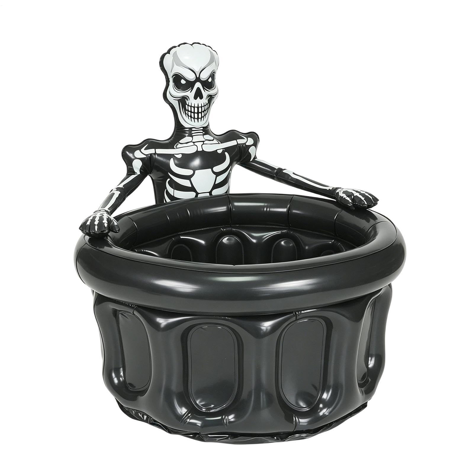 Contenedor antifugas inflable de diseño esqueleto negro para barra de bebidas portátil