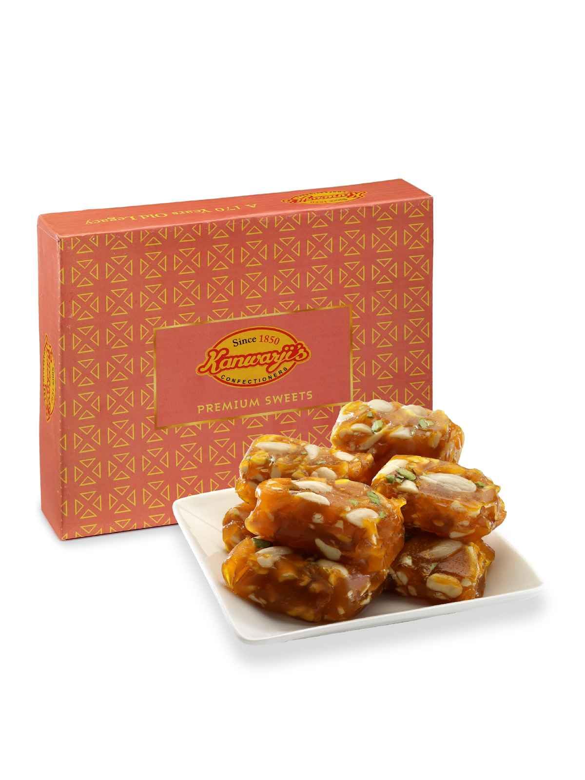 Kanwarjis Confectioners|Made with Pure 100% Desi Ghee Karanchi Halwa|Indian Sweets Pure Mithai And Natural Badam Pista Karachi Halwa(400gm) (B088KM32C4) Amazon Price History, Amazon Price Tracker