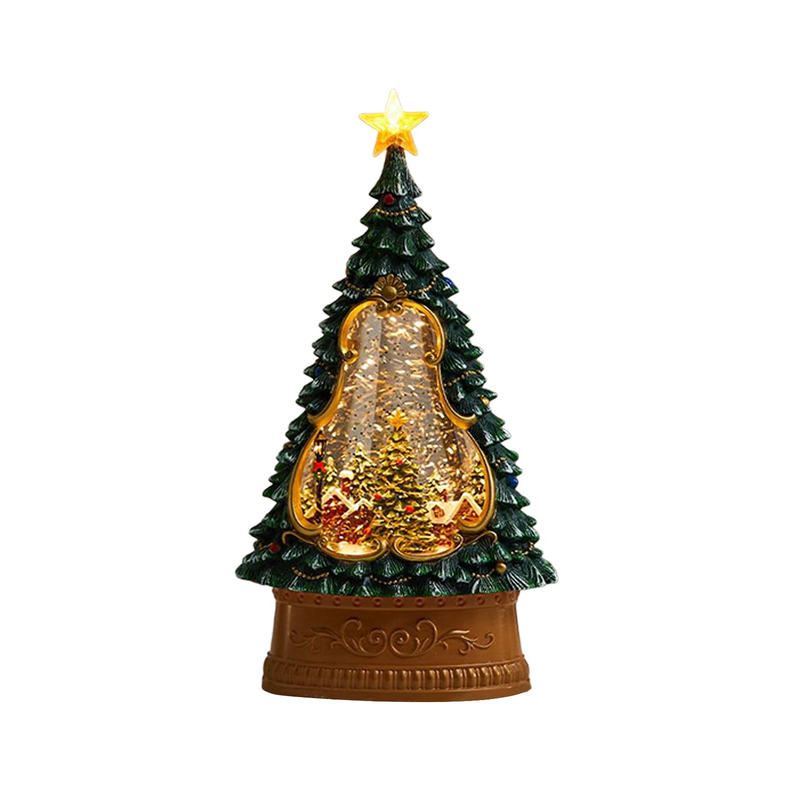 Lanterna Di Neve Di Babbo Natale - Timer di 6 ore a forma di albero | Decorazione di Lanterna Scintillante da Neve per Natale | per Adolescenti Adulti Uomini Donne Sala da