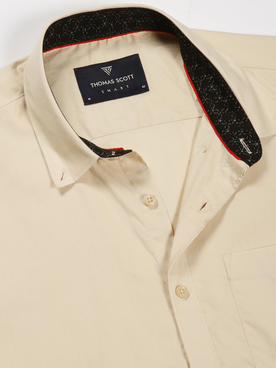 Thomas Scott Camicia formale da uomo in 100% cotone con colletto abbottonato e maniche lunghe