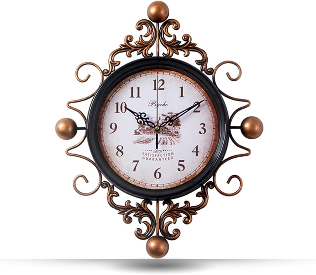PSYCHE GOD Decorative Wall Clock Antique Style Metal Wall
