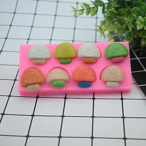Miniatura 6 de Molde de silicona de 8 cavidades para hongos 3D para hacer dulces de fondant, moldes de chocolate, piruletas, postres, cubitos de hielo, goma,