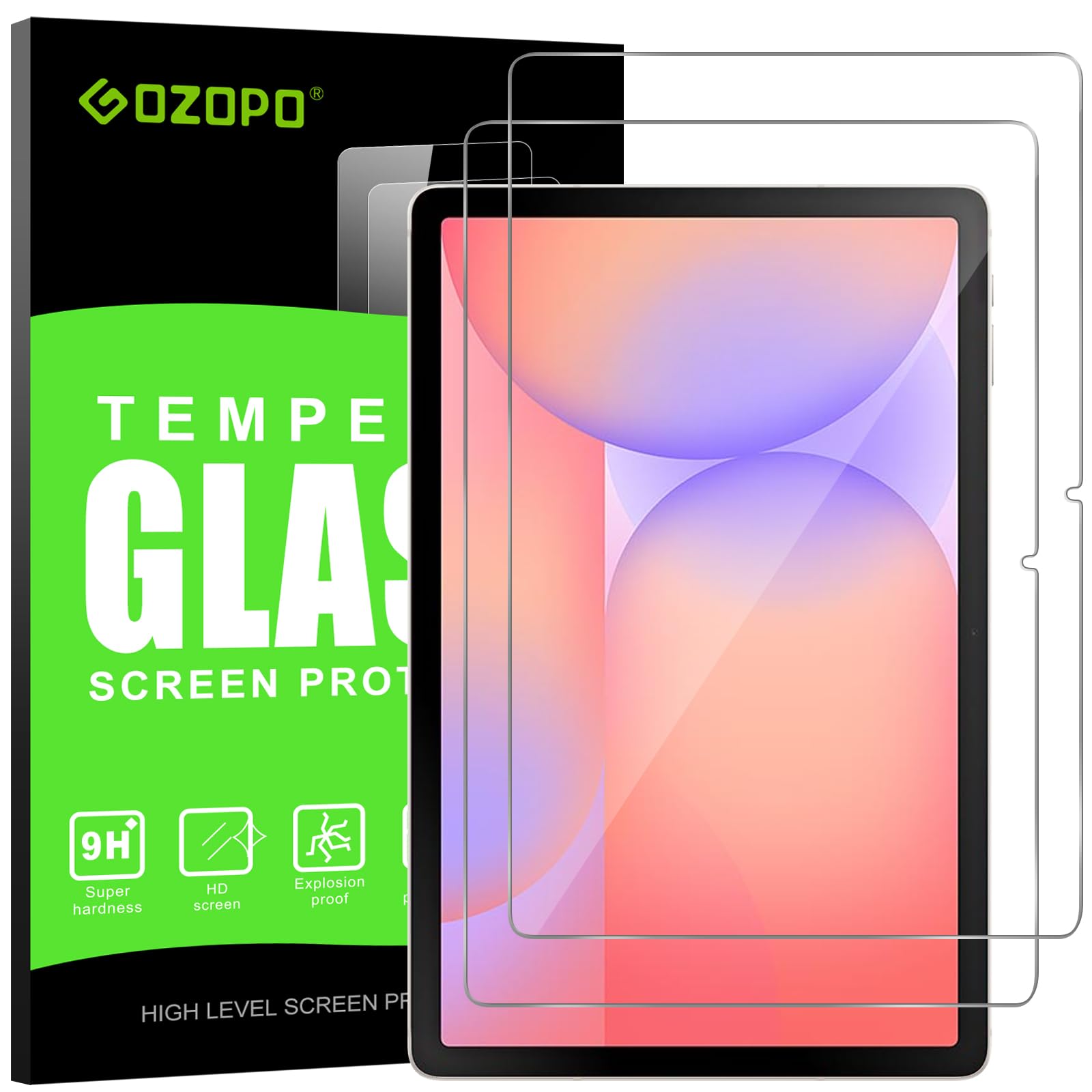 GOZOPO Schutzfolie für Samsung Galaxy Tab S10 Lite/Tab S10 FE 10.9 Zoll, Panzer Schutz Glas Gehärtetem Displayschutzfolie, 2 Stück