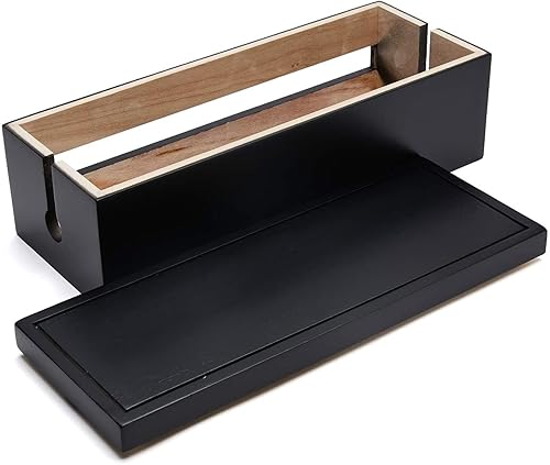Miniatura 3 de Changsuo Caja organizadora de cables de madera, caja organizadora de cables para cable de extensión, protector de sobretensiones, organizador de