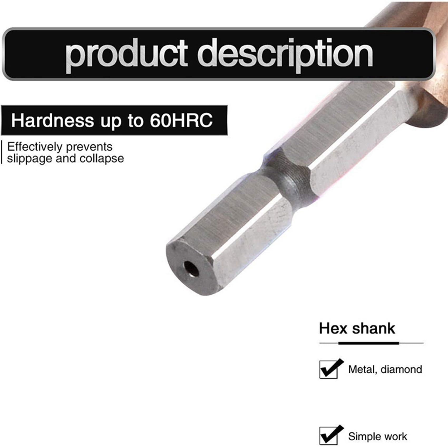 5X Brocas M35 HSS Co Step Brocas de Cono de Cobalto Brocas 4-32mm Madera Acero Inoxidable Metal Agujero Conjunto de Herramientas Hex